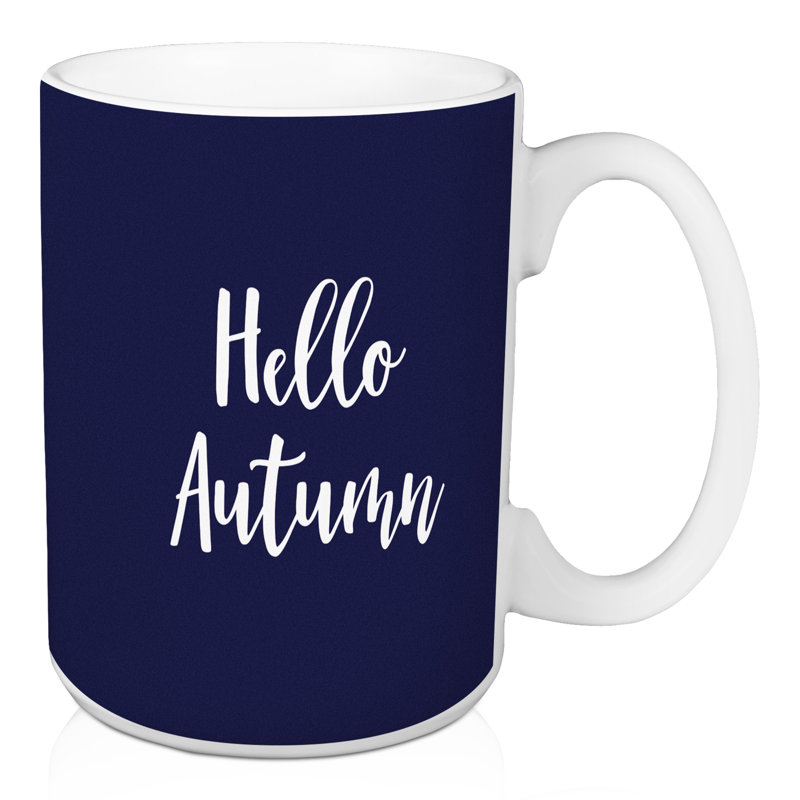 Grande tasse à café hello automne Necaise, Bleu marine