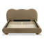 Mobilier de chambre à coucher brun de style lit de bébé grand lit rembourré 1pc-368377354-368377357
