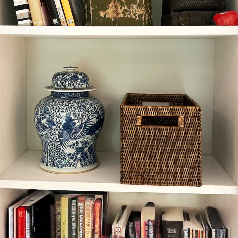 Rattan Decorative Basket, Antique Brown