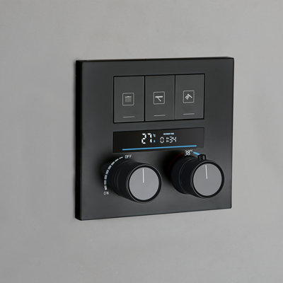 Three-Function Double Handle Thermostatic Shower Adjustable Flow