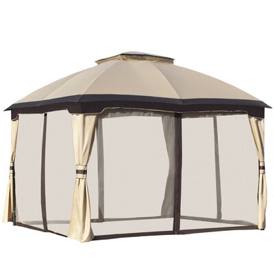 12' W x 10' D Metal Patio Gazebo -  Outsunny, 84C-210BG