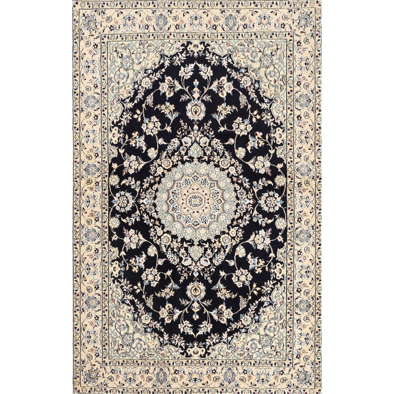 Tapis traditionnel beige / noir Deakins, Rectangle 8 pi x 10 pi