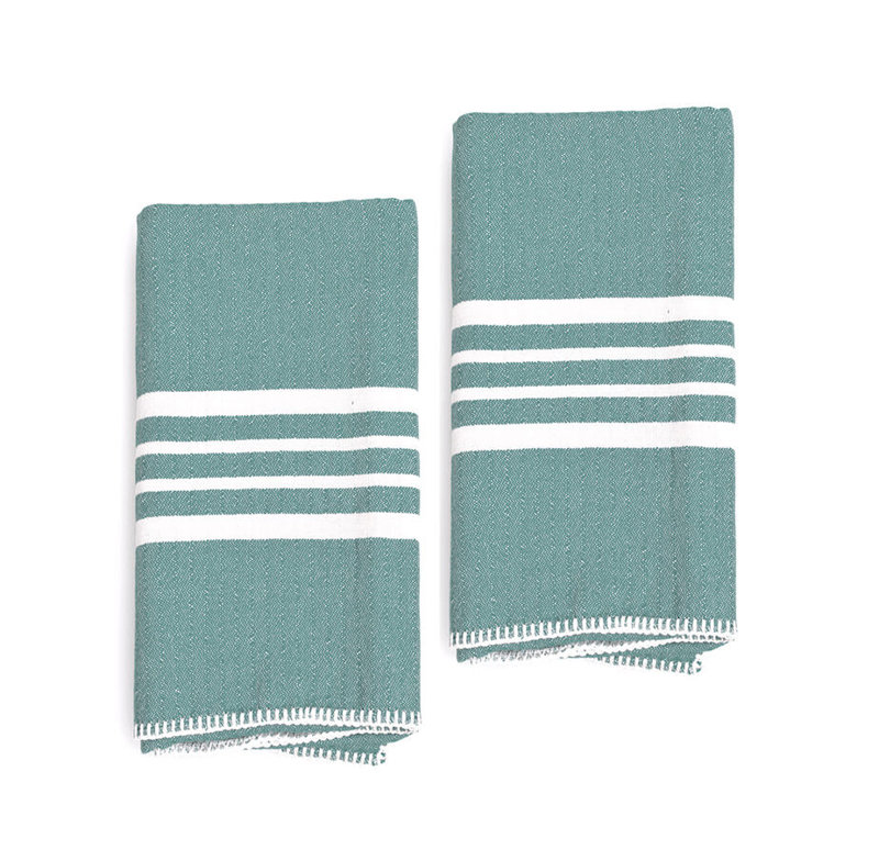 Serviette de thé campagne, Vert amande