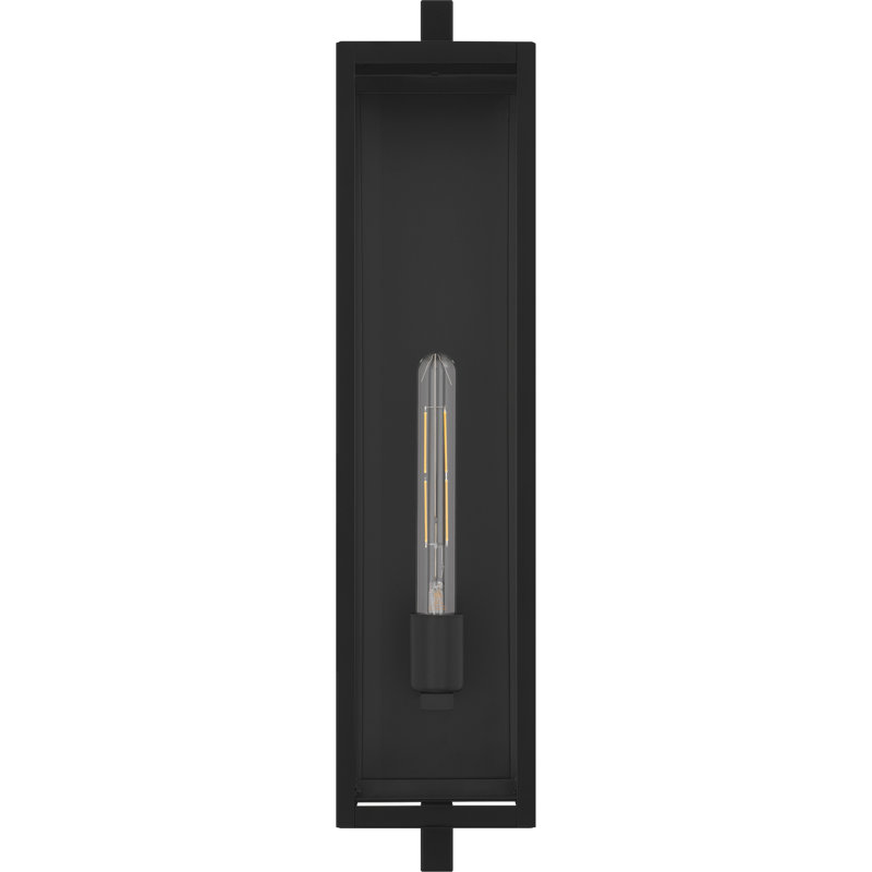Dale 1-Light Matte Black Outdoor Wall Lantern, 26" H x 5.5" W x 7.5" D