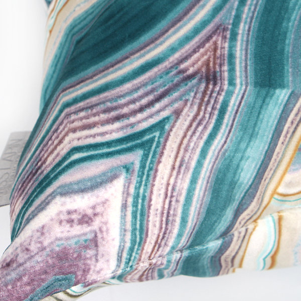 Throw Pillow, Green/Purple/Yellow, Down/Feather