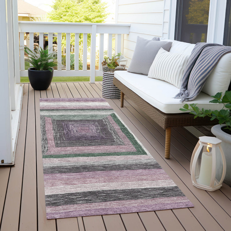 Machine Washable Indoor/Outdoor Xhevrie Blush Rug, Runner 2'3" x 7'6"
