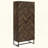 Rustic Oak And Gunmetal 8-Shelf Accent Cabinet