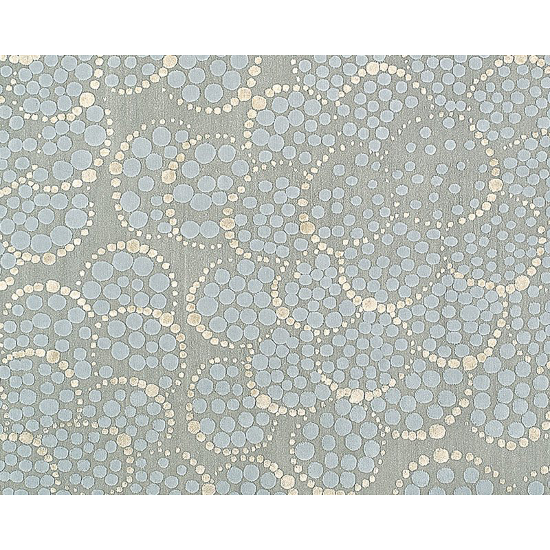 Effervescence Polka Dots Area Rug in Beige/Blue/Gray, Rectangle 6' x 9'