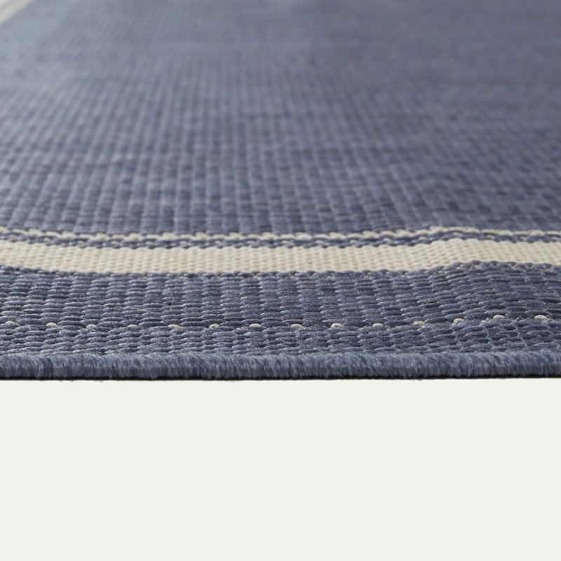 Wyrick Blue Border Patio Indoor/Outdoor Area Rug, Rectangle 8'9" x 12'