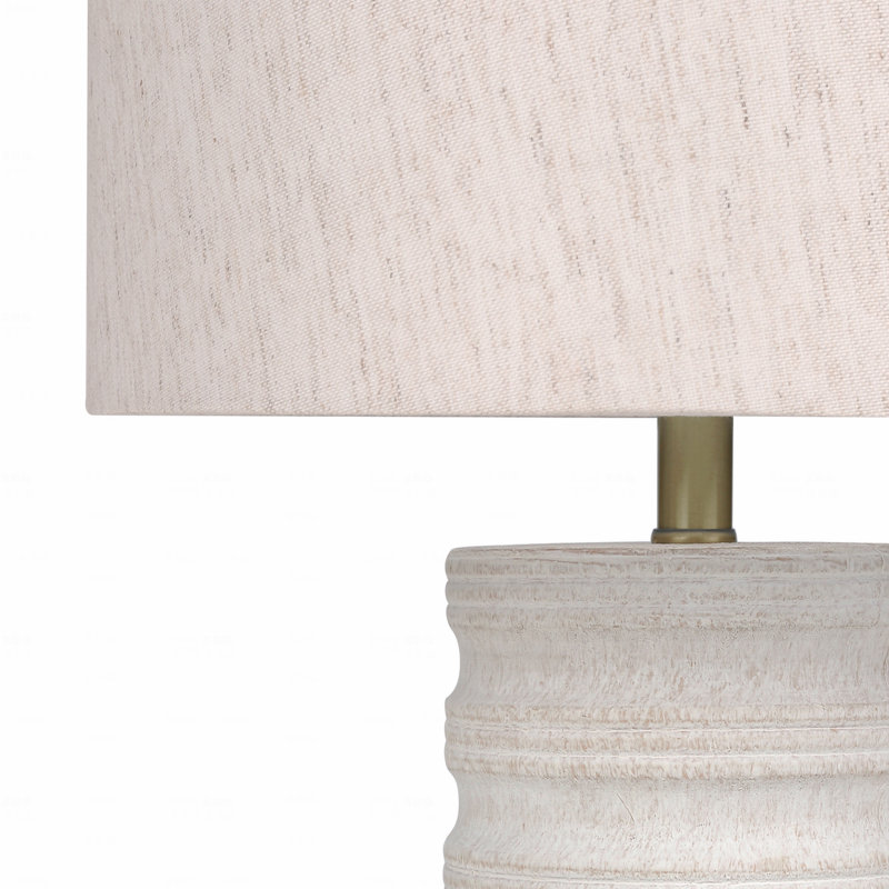 Table Lamp  - 28"H,, In Cream Resin, In Ivory And In Cream Shade