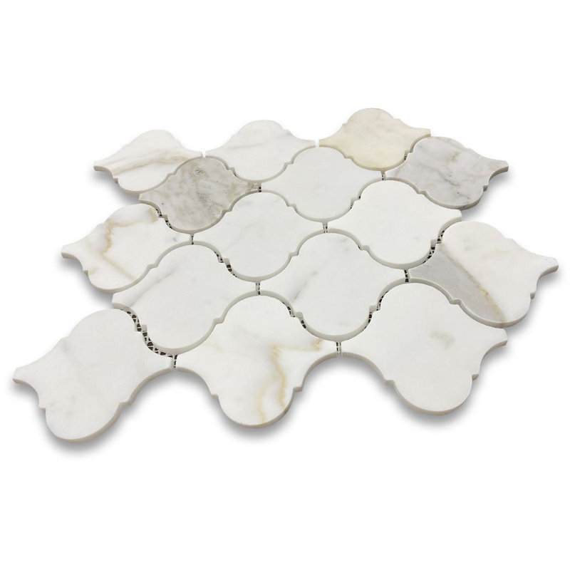 Calacatta 12" x 11" Marble Mosaic Tile, LIght Gray