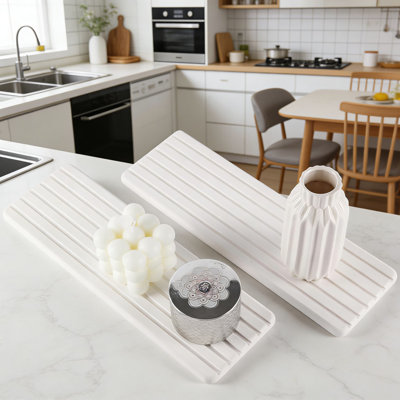 Coasters Set Of 2, Fast-Absorbing Stone Drying Mat For Kitchen Sink And Bathroom Counter, Non-Slip Soap Tray For Hand Soaps, Toiletries, And Plants