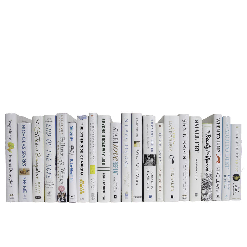 Decorative Books - Blizzard Dust Jacket Books - White Books By The Foot