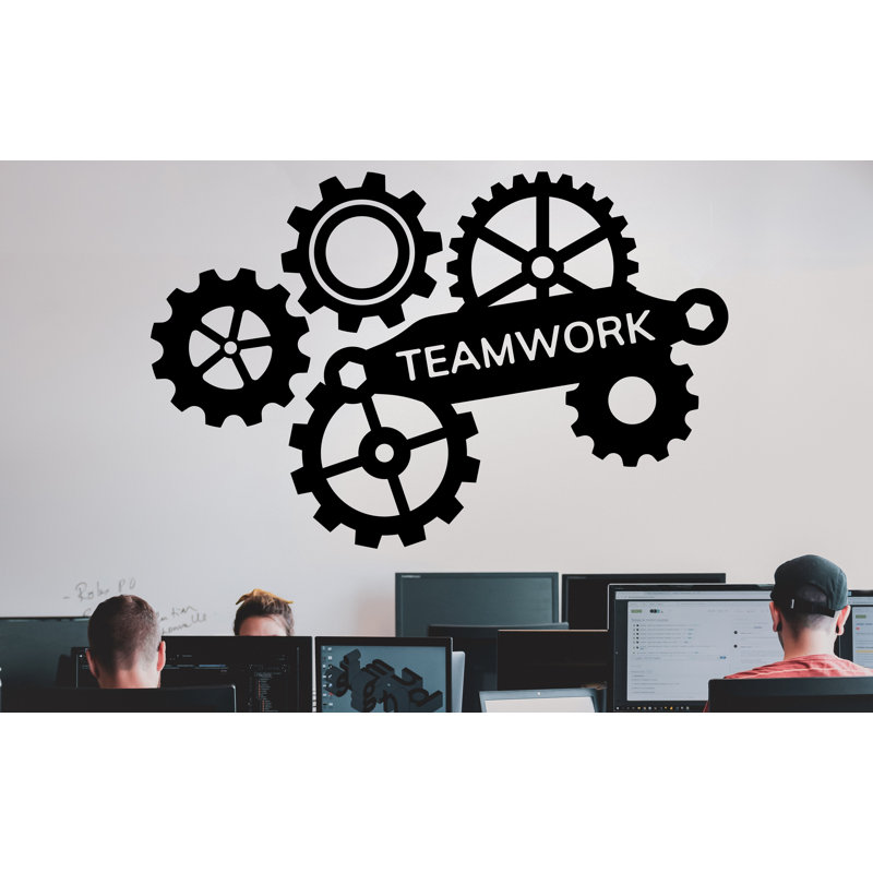 Teamwork Wall Decor Office Decal Gear Gear Idea Teamwork Business Inspire Office Décoration Motivation Autocollants Muraux Cadeau Unique 150LU