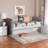 Alishia Baxton Studio Finch Modern Light Grey Velvet Fabric Twin Size Daybed With Trundle-1526649068