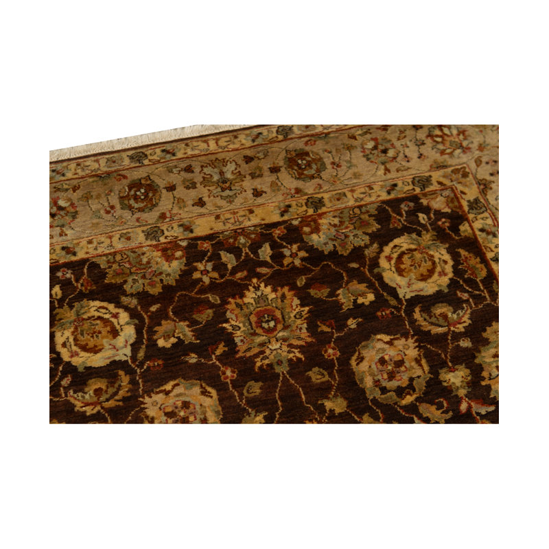 Wool Oriental Area Rug in Black/Gold/Red