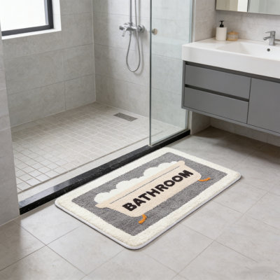 Cute Bathroom Rug，Non Slip Machine Washable Funny Bath Mat, Water Absorbent Shower Rug, Funny Bathroom Decor（15.7in*23.6in）