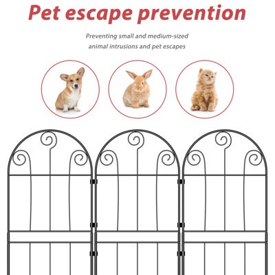 10 Pack Metal Garden Fence Panels With Gate