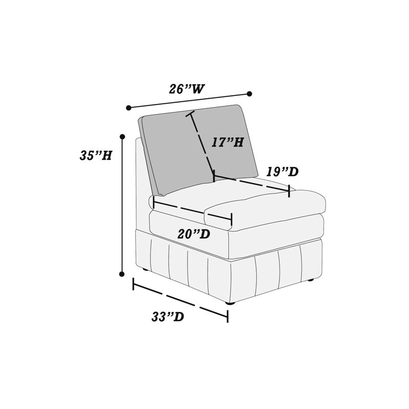 Modern Living Room - Canapé modulaire en suède graphite 6 pièces avec coussin, Suède gris