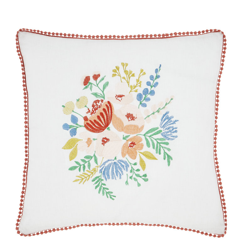 Pom Pom Floral Cushion Cover