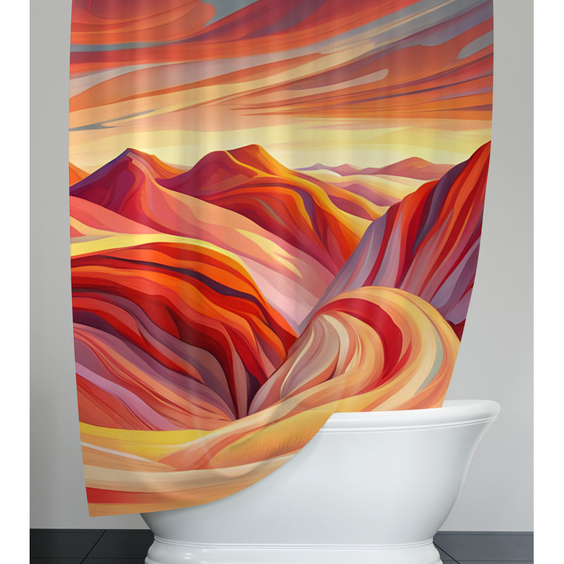 Abstract Shower Curtain, 83" H x 70" W