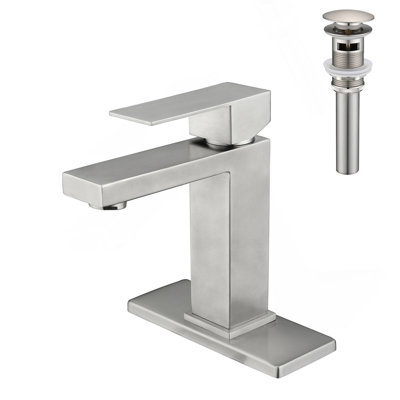Single Handle Bathroom Sink Faucet With Pop-Up Drain (With Overflow)