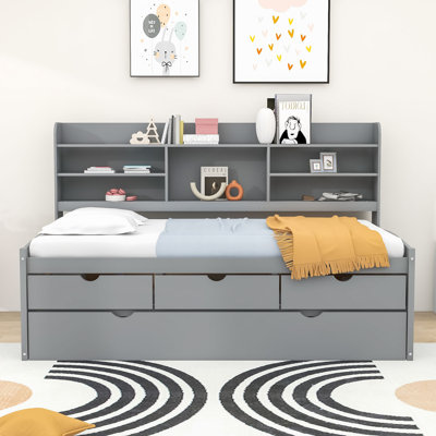 Lit plateforme simple avec rangement Dewolf