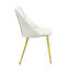 2 chaises d'appoint pour la salle à manger, cuir synthétique blanc, pieds en métal, coussins en mousse haute densité, structure en bois composite, patins en plastique