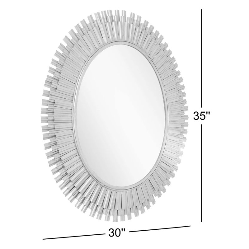 Rubidoux Decorative Bathroom Vanity Mirror, Silver Powder Coat