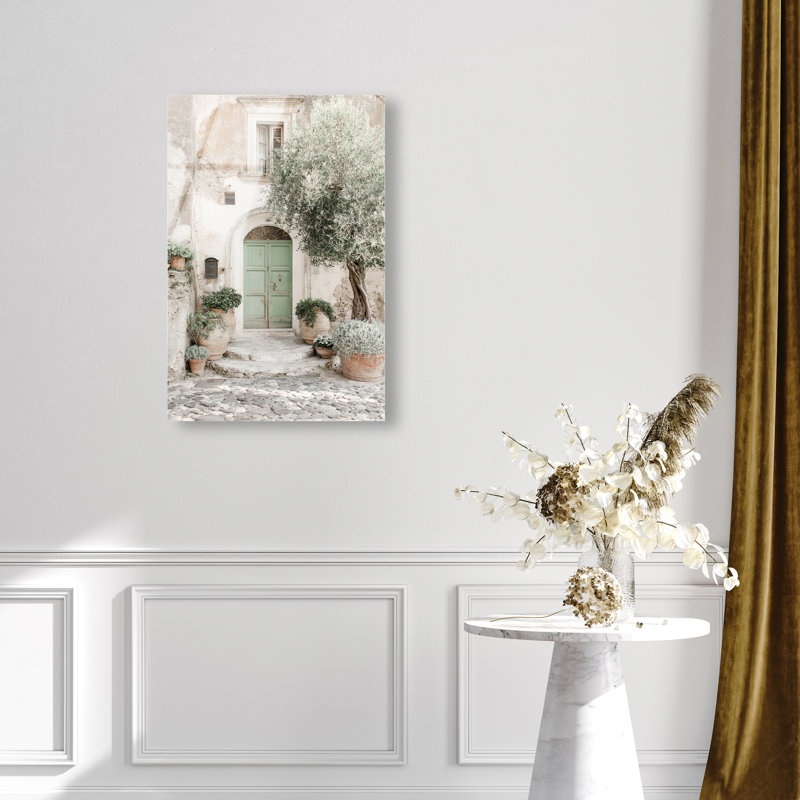Mint Door I High-Gloss Frameless Acrylic Glass Wall Art Architecture Print by Oliver Gal, Ready to Hang, 10 x 15, 11"H x 16"W