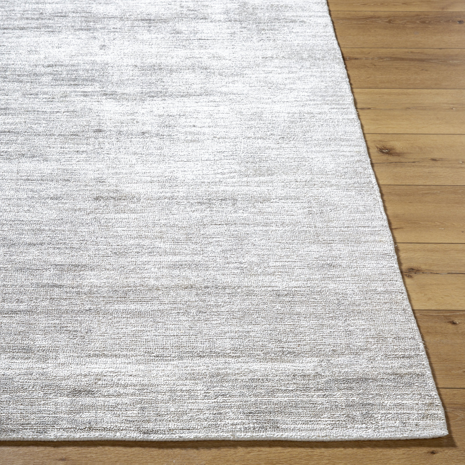 Elba Gray White Hand-Loomed Rug, Rectangle 10' x 14'