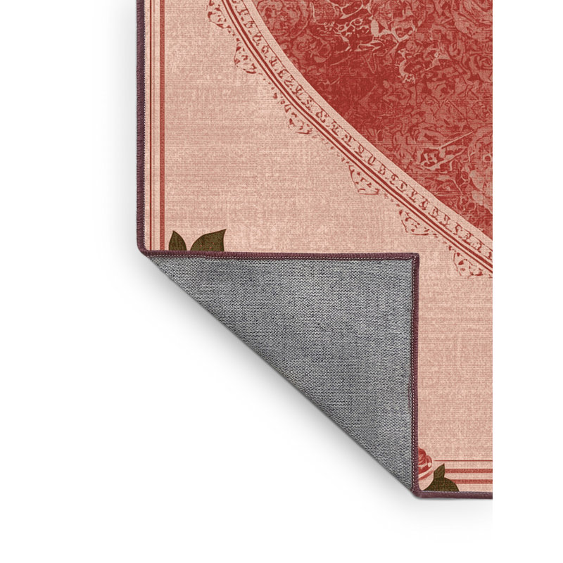 Tapis beige moderne et contemporain lavable à la machine Ritner Valentines, 6x9