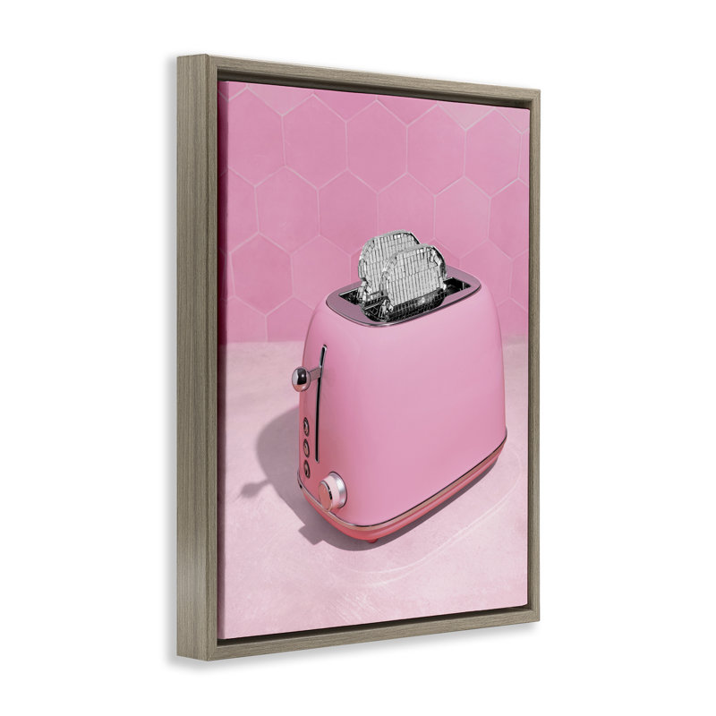 Grille-pain disco sur cadre flottant rose, design par Lish Creative, 21 x 17, Montalcino orme flottant encadré