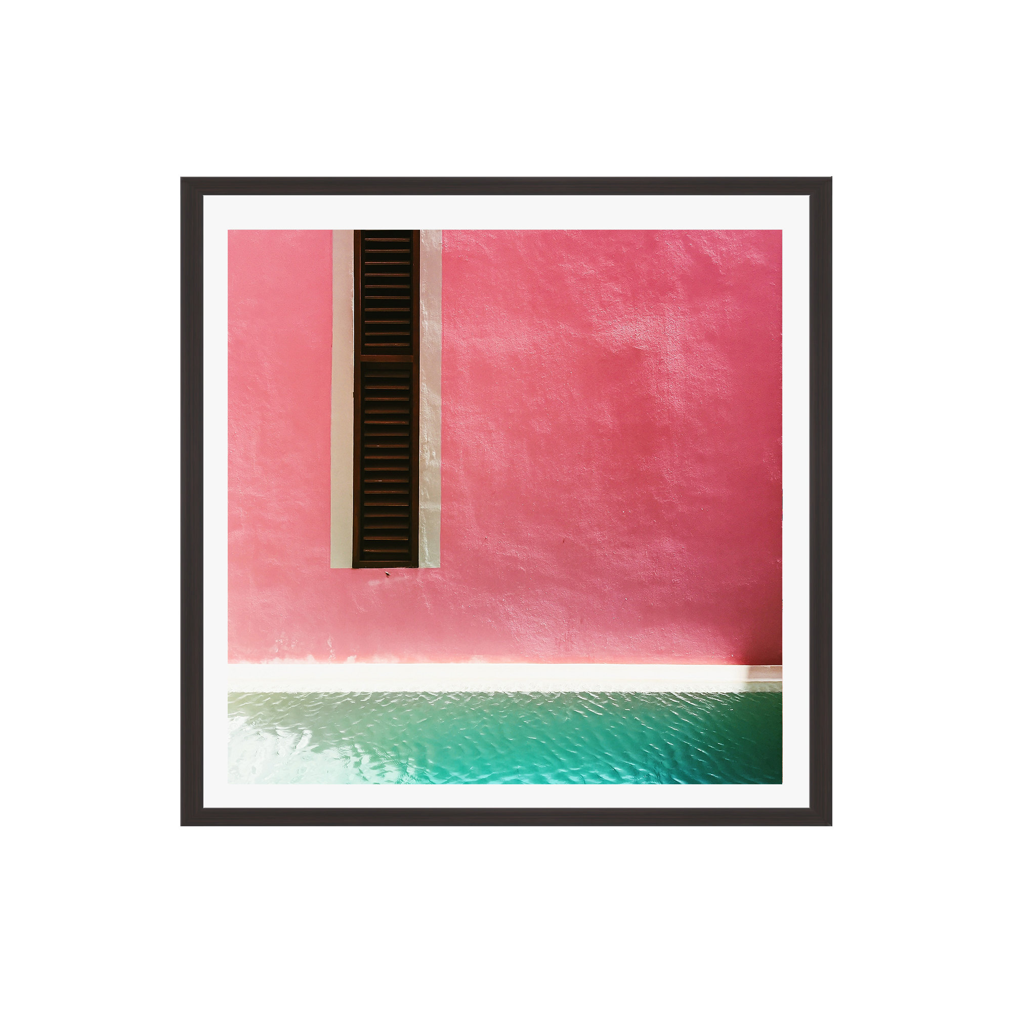Mexican Pink Rosa Mexicano by Romana Lilic / LA76 Photography, Espresso Floater Framed, 36" H x 36" W x 2" D, No