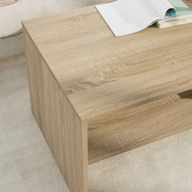 Coffee Table with Storage, Sonoma Oak