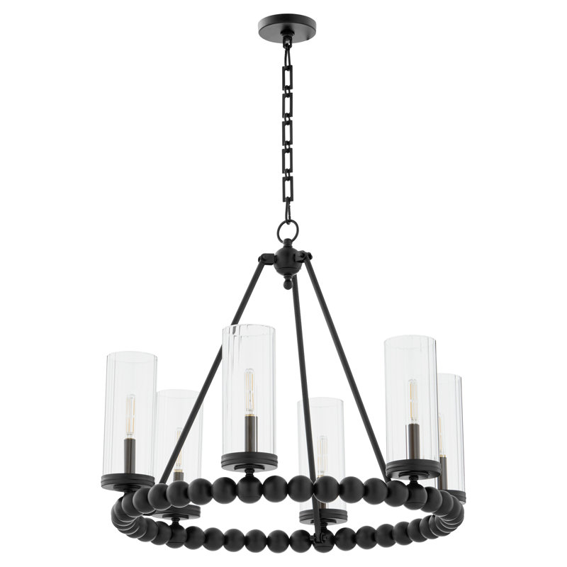 Lee Boulevard 6 Light Ring Chandelier | Matte Black, Matte Black