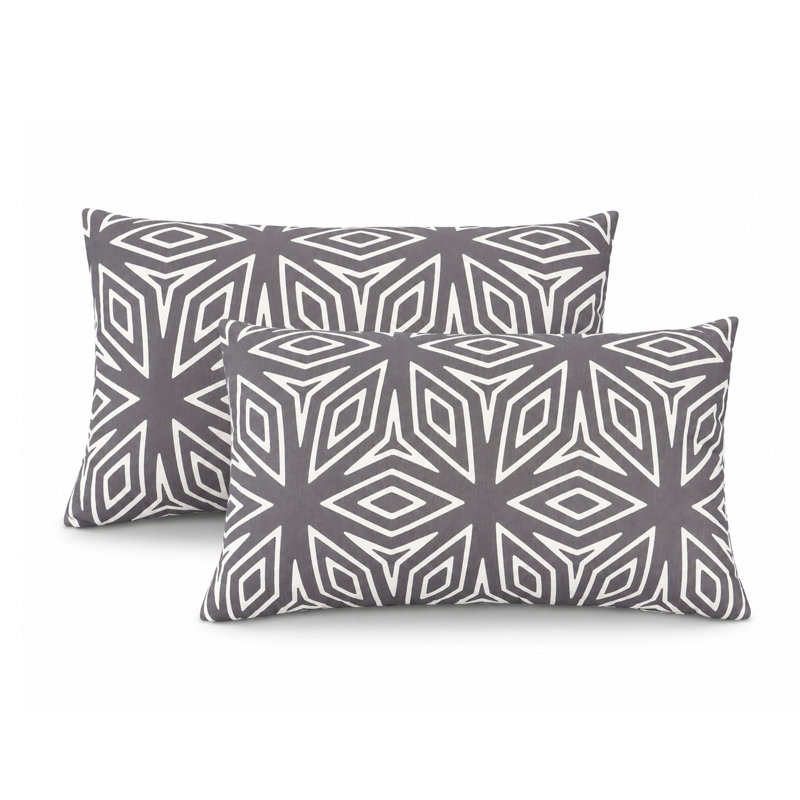 Ensemble de 2 housses de coussin lombaire intérieur / extérieur 12 po x 41 po hydrofuges et résistantes à la décoloration