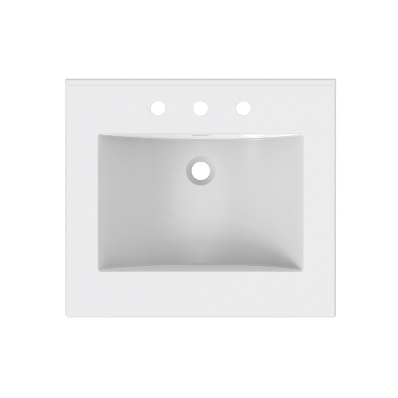 25" Ceramic Top 1.8 cm thick White, 8" Centers