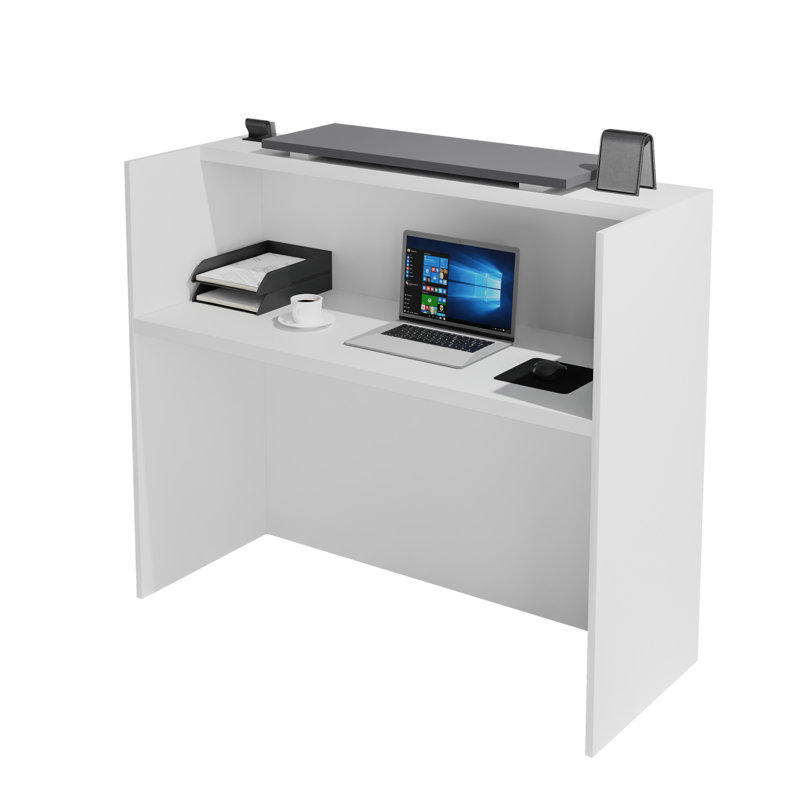 Bureau de réception moderne de 53 po ICN, comptoir de bureau moderne multifonctionnel, bureau en stratifié