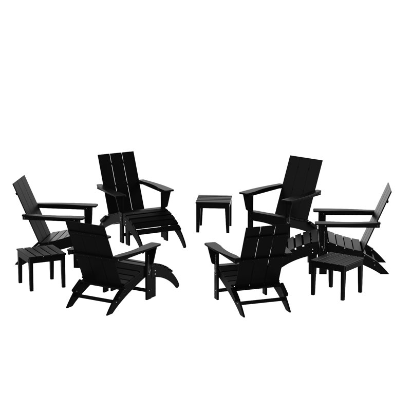 Joubert 6 - Person Patio Conversation Set, Black