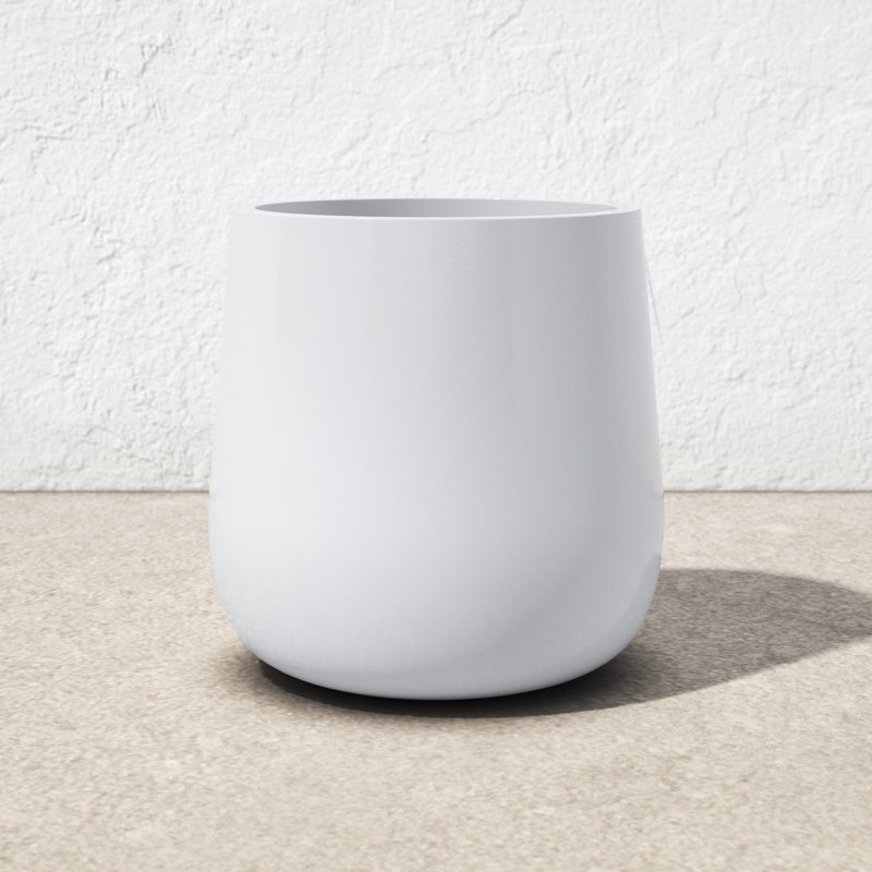 Steuben Pot Planter, White, 12.75" H x 12.75" W x 12.75" D