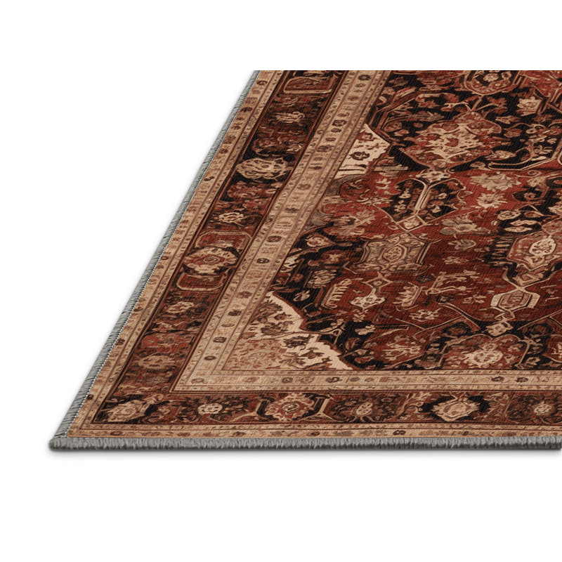 Tapis brun lavable à la machine, Rectangle 6 pi x 9 pi