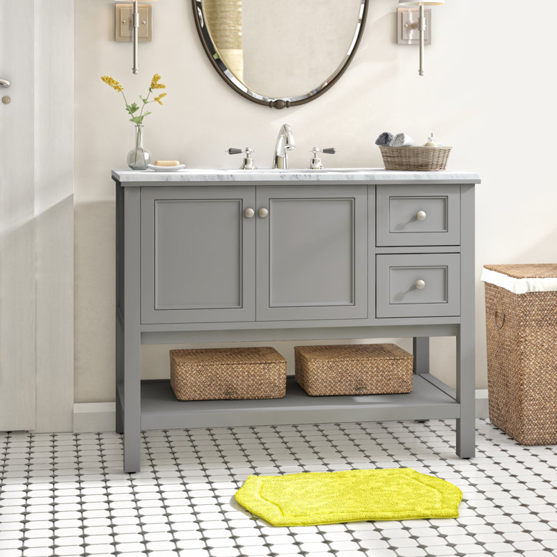 Meuble-lavabo simple de 42 po pour la salle de bain Bonsai, Gris