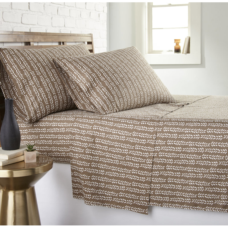 Ensemble de draps en microfibre Southshore, Drap pour très grand lit californien + drap-houss, Brun