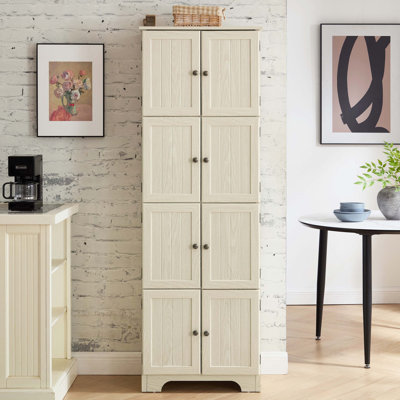 Tall Freestanding Storage Cabinet with Multiple Doors and Shelves, Multi-use Bookcase