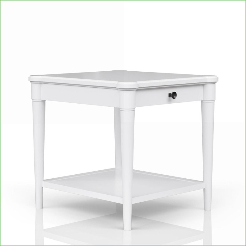Table basse blanche transitionnelle décontractée avec tiroir de rangement Tablette, peu encombrante pour le salon