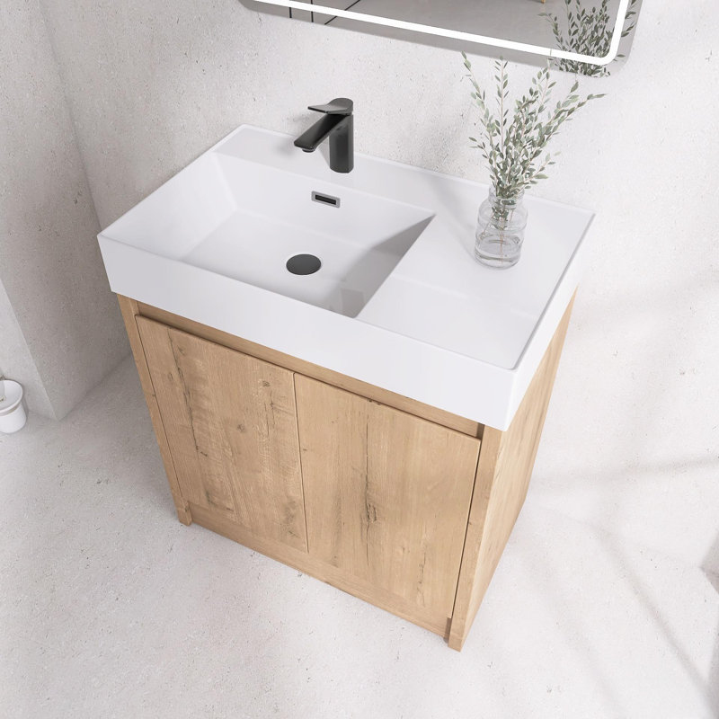 Meuble-lavabo simple 47,24 po avec plateau en résine Devie, 29.54"