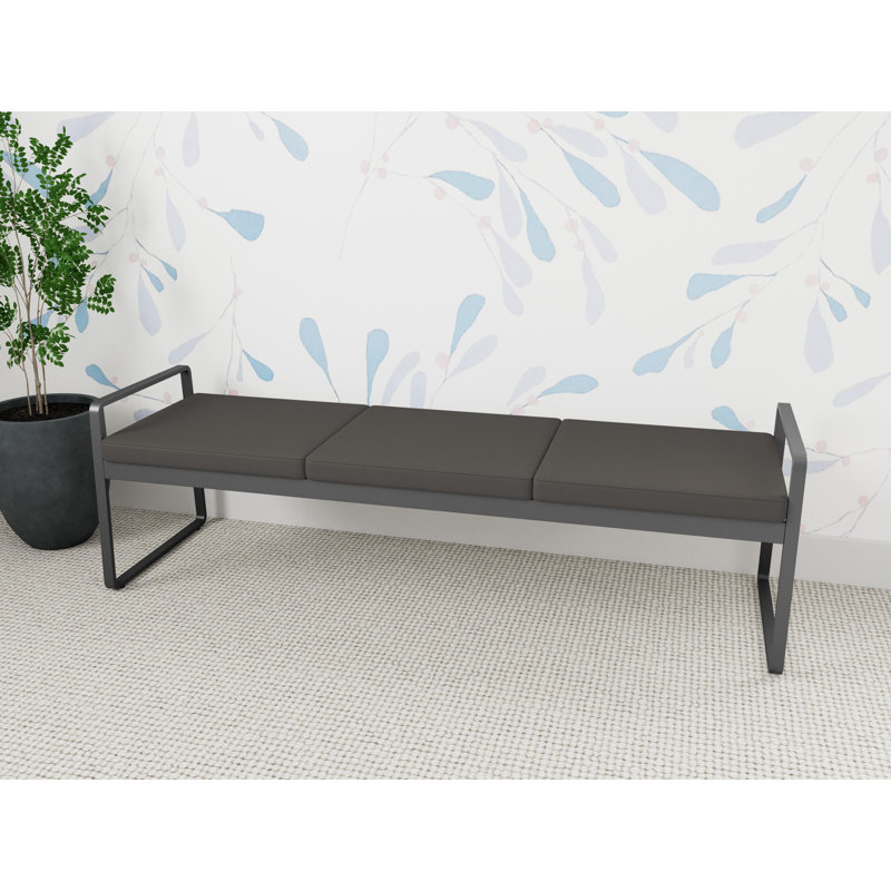 Structure en métal 3 places Gansett, Noir Patriot Plus - Vinyle lavable au chiffon, Gris anthracite