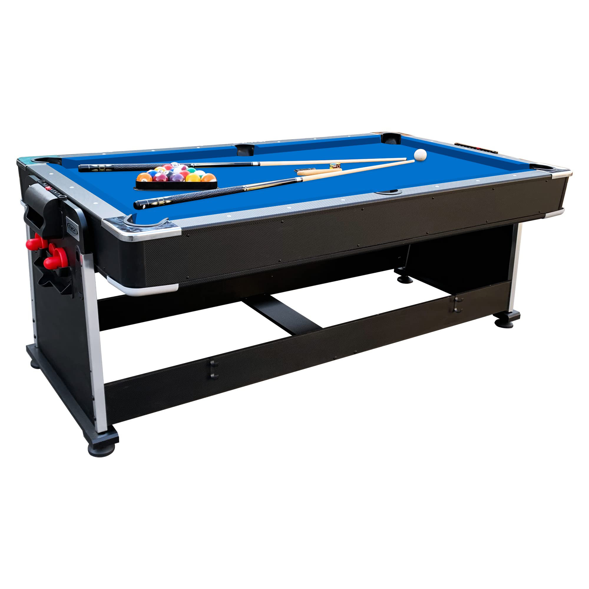 RACK Pool Tables Table de billard / billard pivotante multi-jeux 7-en-1 ...