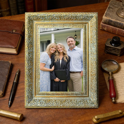 Cadre photo de table antique doré 1 PC 8 po x 10 po